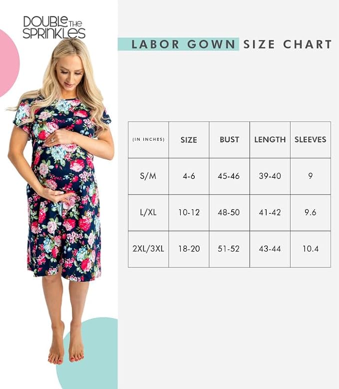 Harper Labor Gown - Double the Sprinkles