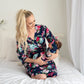 Navy Floral Robe & Navy Floral Swaddle Set - Double the Sprinkles