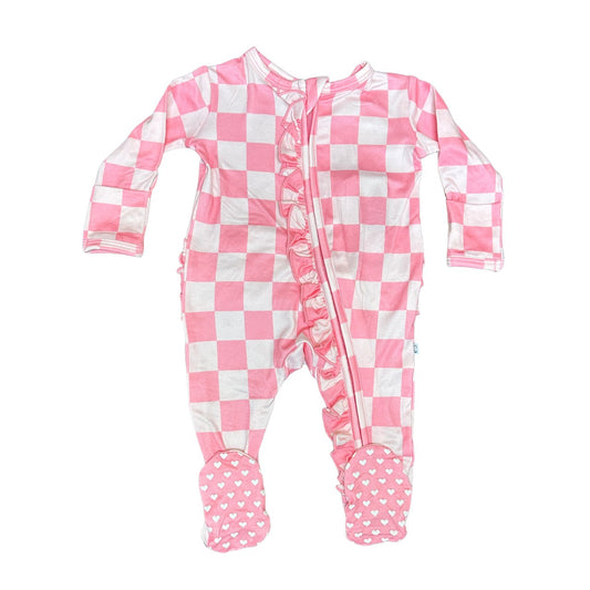 Pink Check Baby Ruffle Pajama - Double the Sprinkles