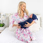 Rachael Floral Robe & Navy Swaddle Set - Double the Sprinkles