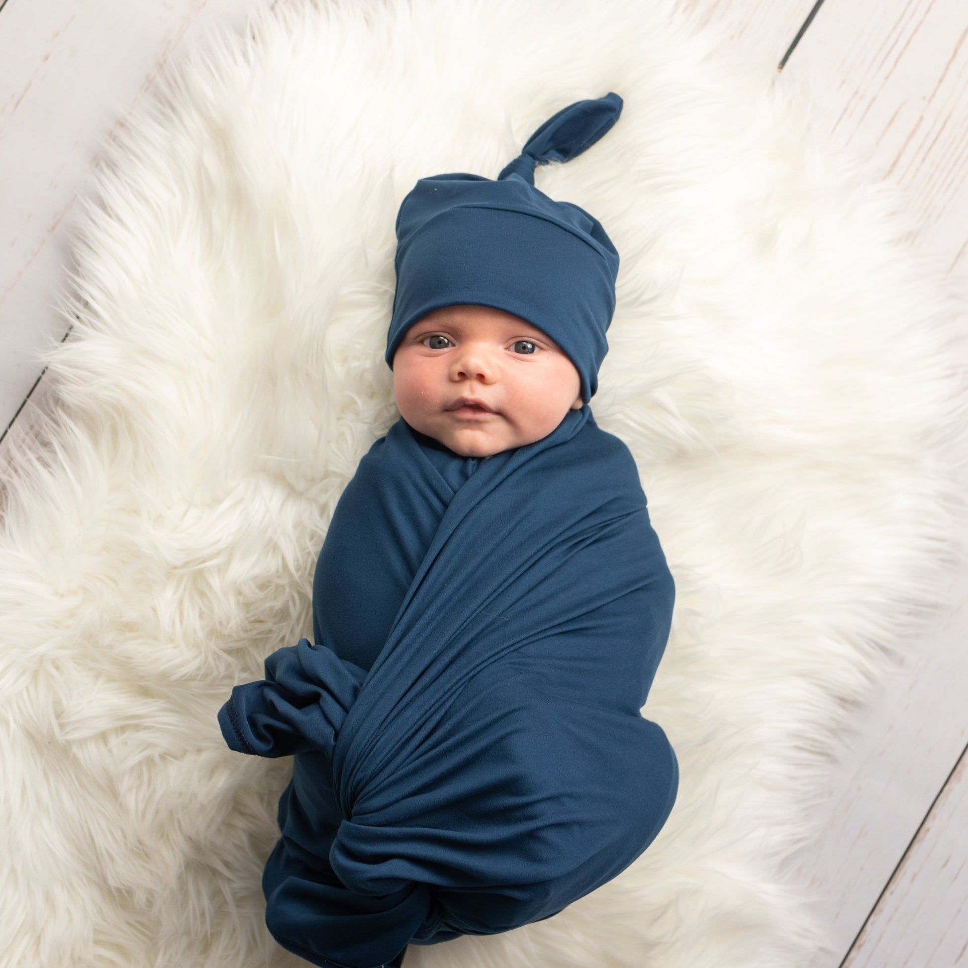 Solid Navy Swaddle Set - Double the Sprinkles